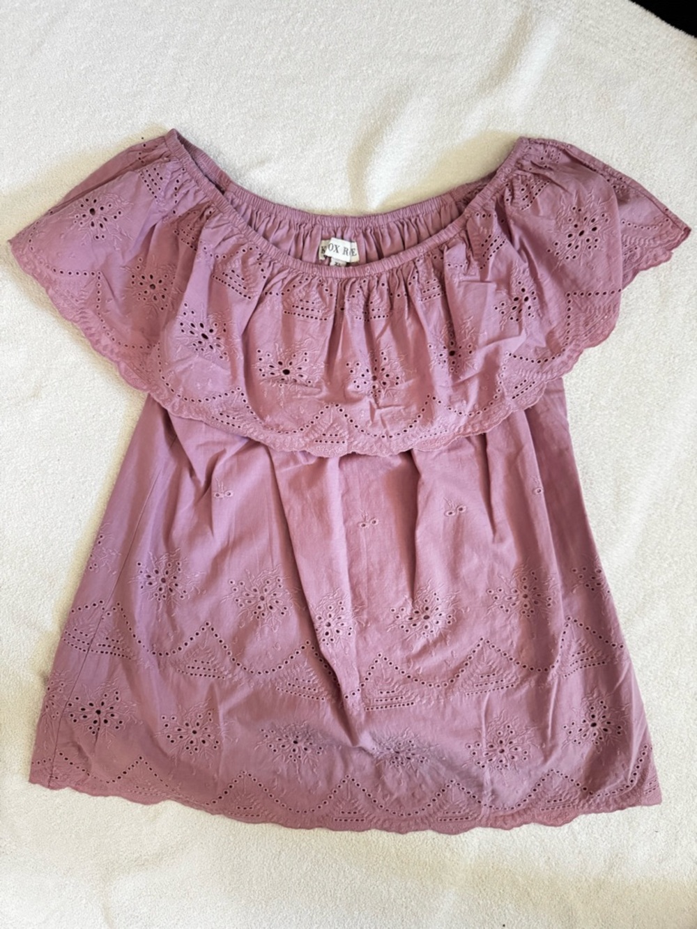 Knox Rose Mauve On or Off-Shoulder Eyelet Top